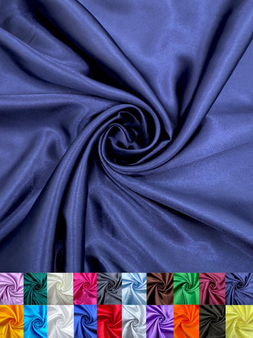 Satin Fabric by The Yard | 60" Wide | Shiny Metallic | Sewing, Bridal, Lining, Drapery, Upholstery, DIY Crafts