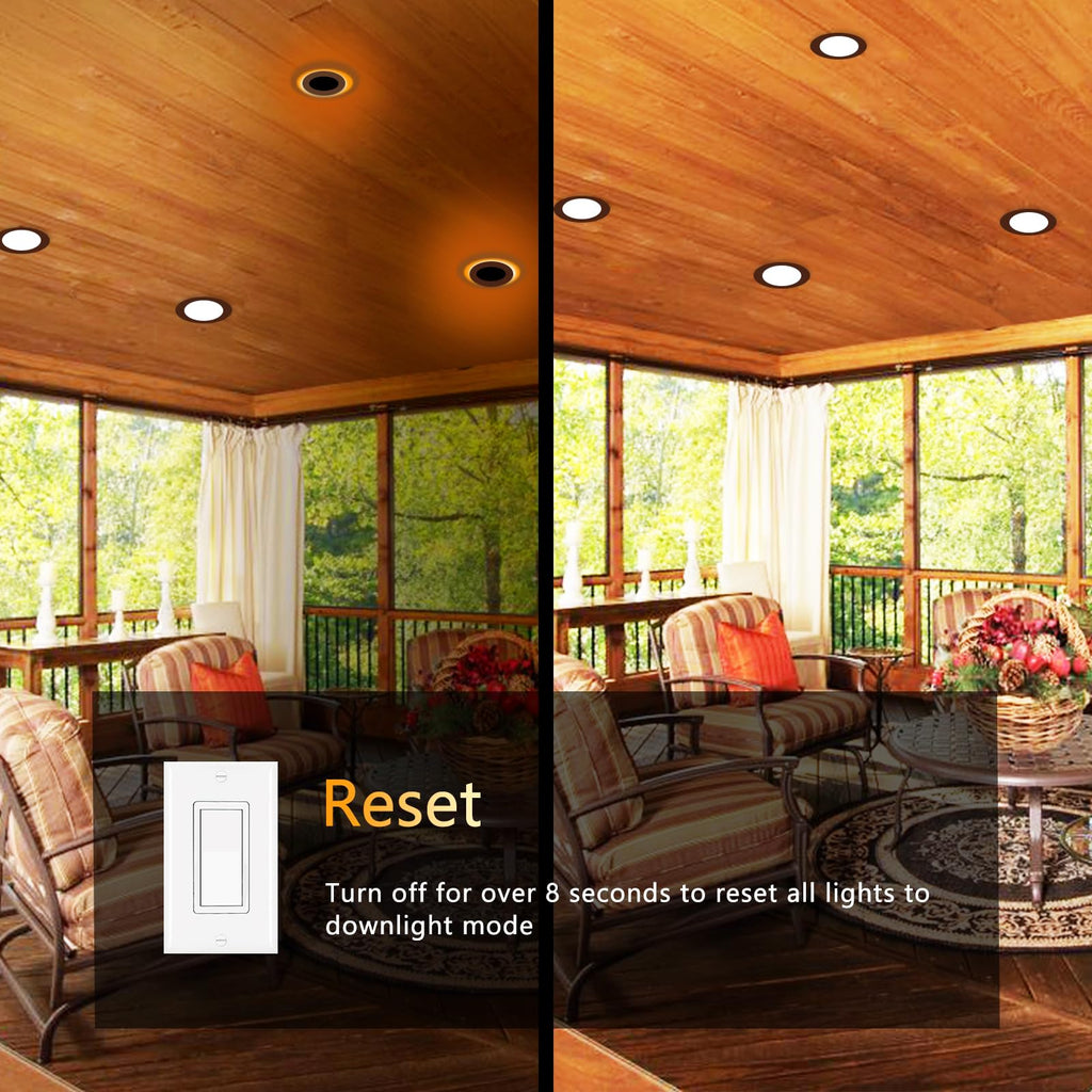 4 Inch Bronze Recessed Lighting with Night Light, 16 Pack