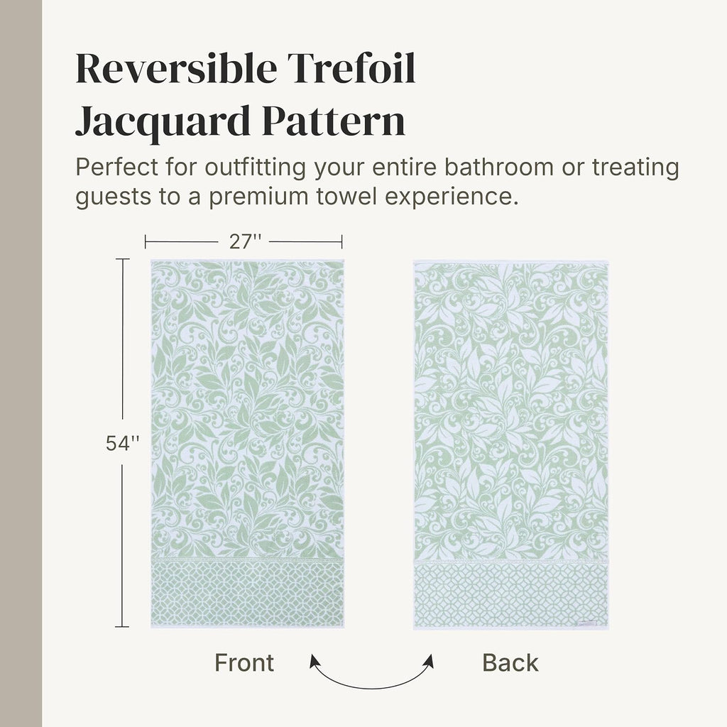 6 Piece Bath Towel Set - Bathroom Set with 2 Bath Towels, 2 Hand Towels, and 2 Wash Cloths - 100% Cotton, Super
