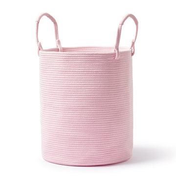 Hamper Basket, Woven Cotton Rope Blanket Basket, Nursery Storage