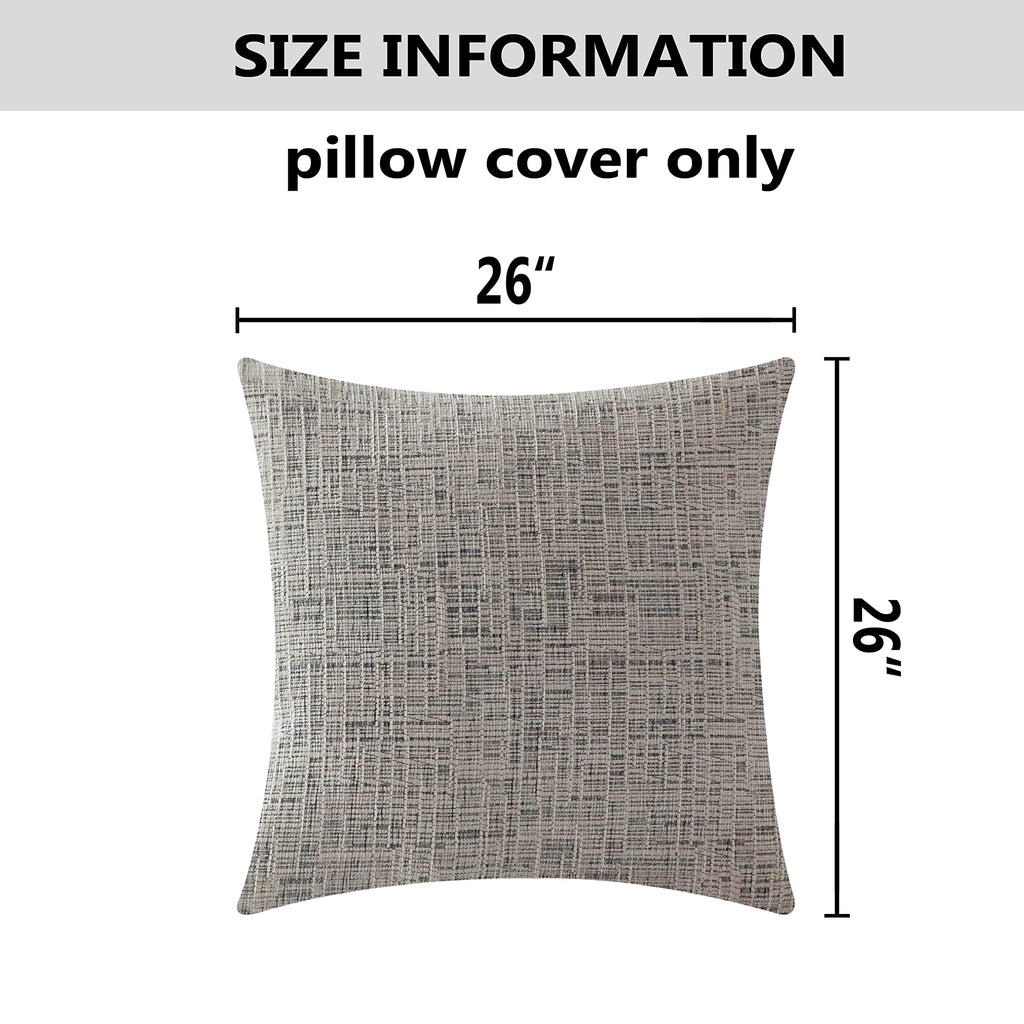 26x26 Pillow Covers Throw Pillow Cases for Couch Euro Shams Super Soft Striped Chenille Velvet Plush Cushion Cover