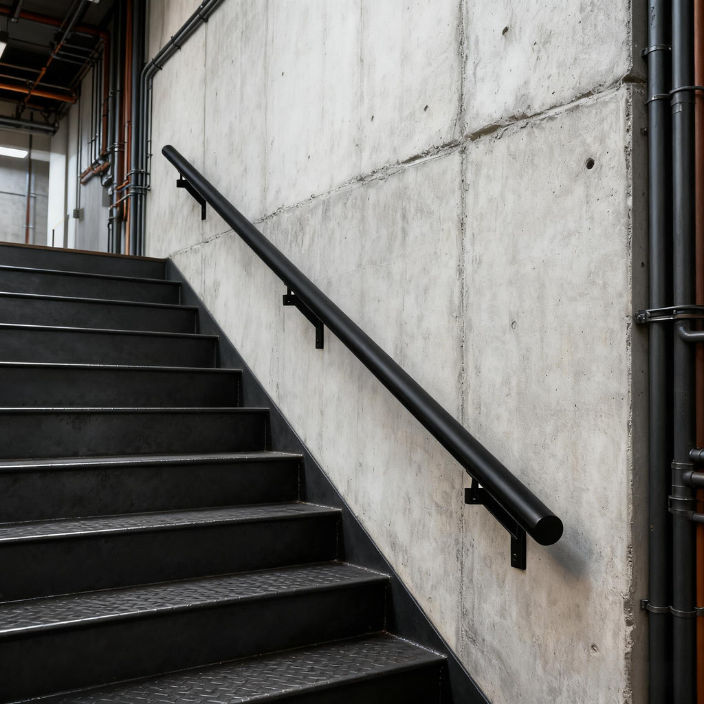 4 FT Handrails Kit for Indoor Outdoor Stairs, Modern Aluminum Handrail Set, 1.4" Diameter Bar, Adjustable 304 Stainless