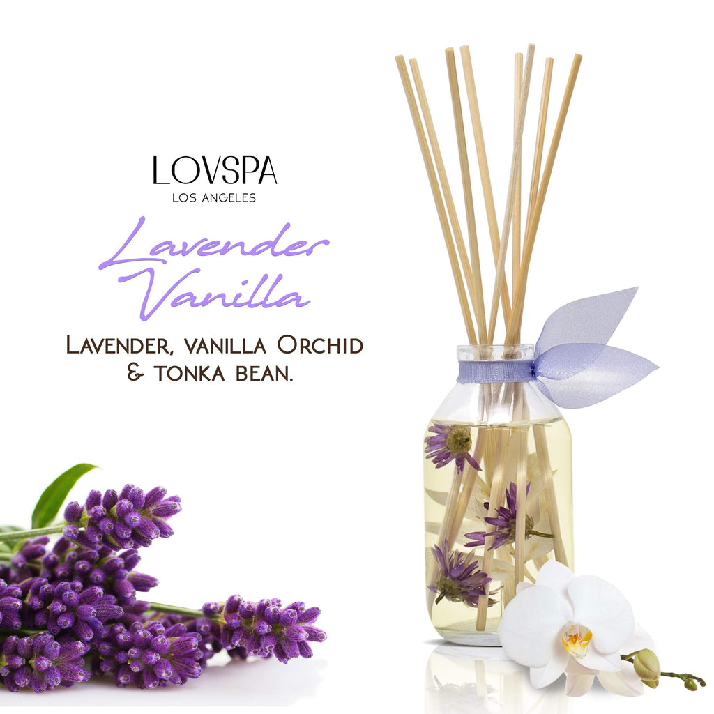 Reed Diffuser Set - Lavender Vanilla Scented Diffuser with Sticks