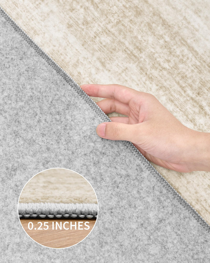 Washable Runner Rug Non Slip, 2'6"x14 Runners s, Beige