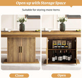 62.99"-78.74" Expandable Dining Table with Storage, Extendable Dining Table for 6-10 People, Extra Hidden Storage for