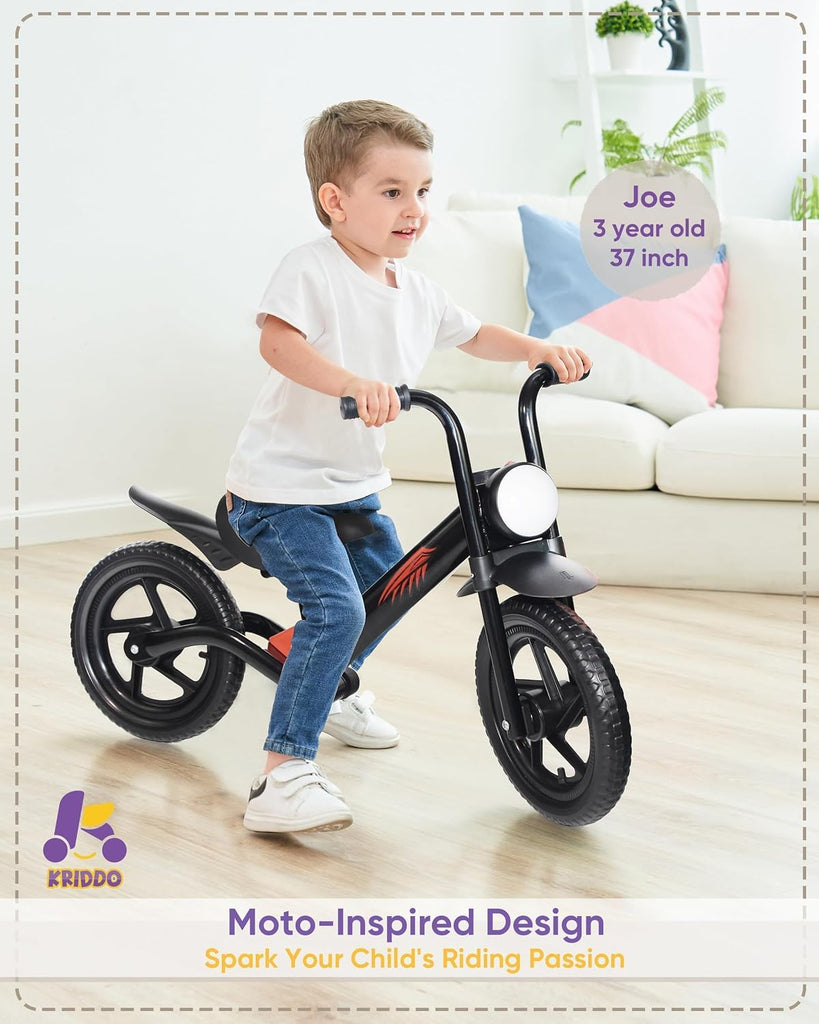 Kids Balance Bike 2-5 Years, Toddler Balance Bike with Front Light