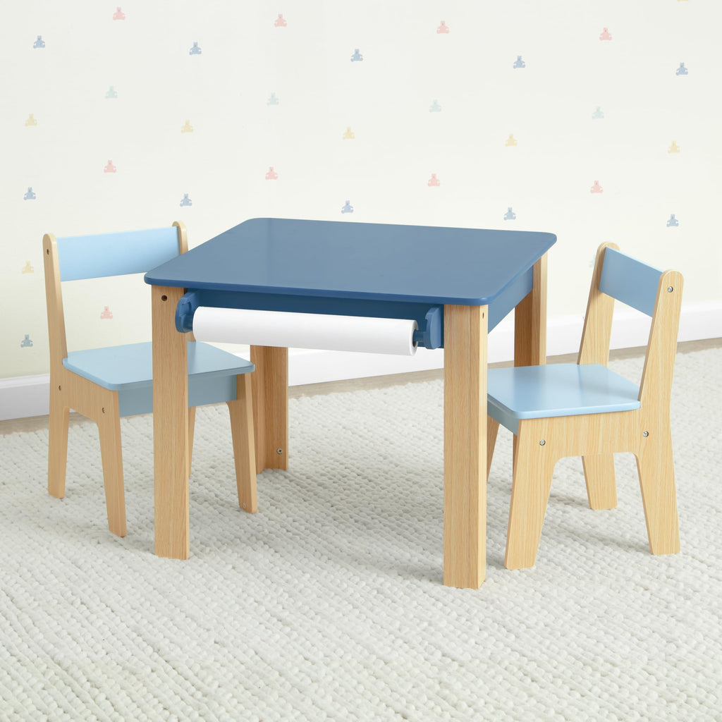 Children - GapKids Table and 2 Chair Set with Paper Roll Holder - Greenguard Gold Certified, Indigo Blue