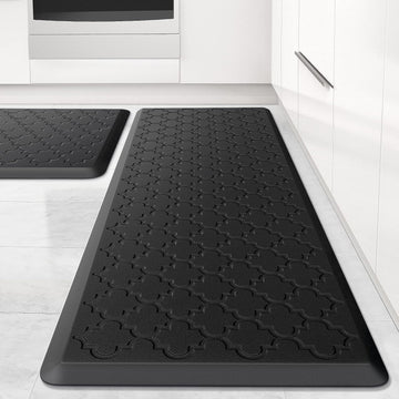 Kitchen Mat 2 PCS Cushioned Anti-Fatigue Floor Mat Standing Mat | 0.47" Thick Cushioned Memory Foam, Water Resistant