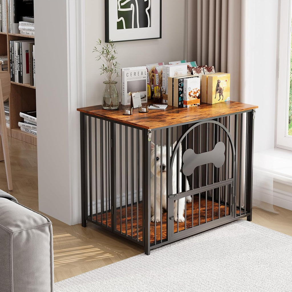 31.5 Inch Dog Crate Furniture, Modern Side End Table Style Dog Cage, Heavy Duty Dog Kennel for Medium Dogs up to 45 lb