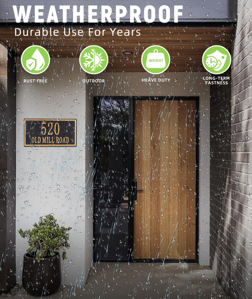 Plaque Sign, Address Numbers Signs Plate Outside Yard, Apartment, Office, Mailbox, Street, Garage, 911 Visibility Signage