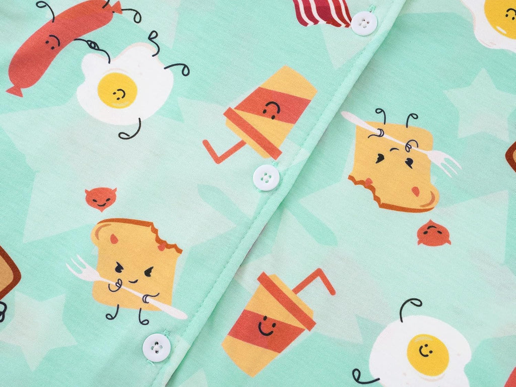 Boys Pajamas Fun Prints Button-Down Short Sleeve Set