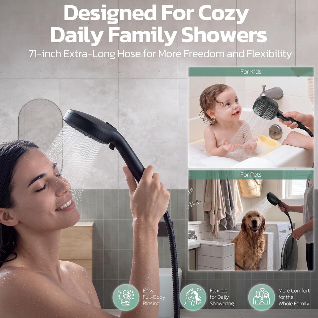 Filtered Shower Head with Handheld, High Pressure 9 Spray Modes