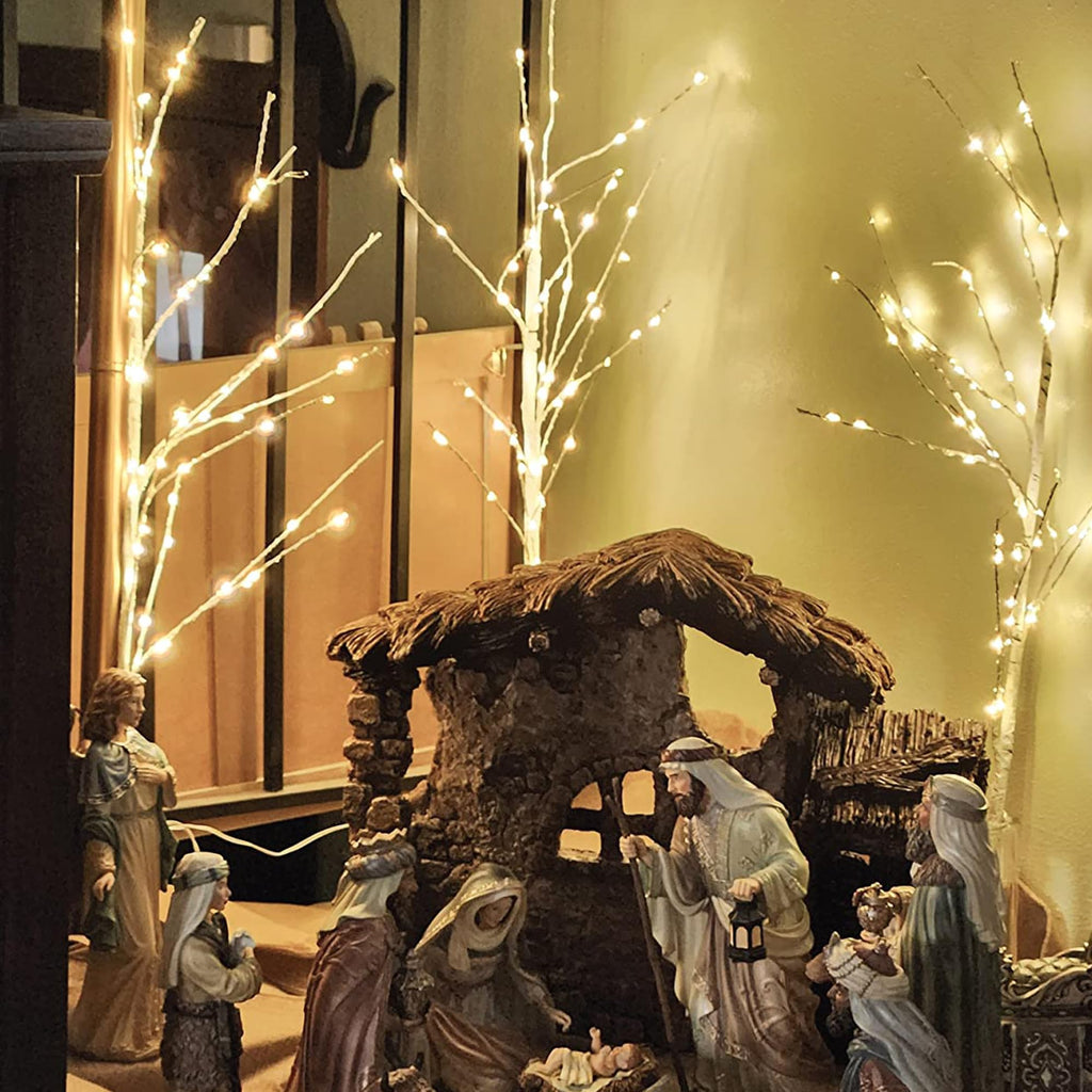 Lighted Birch Tree Branches 33IN with Timer Light up Branches
