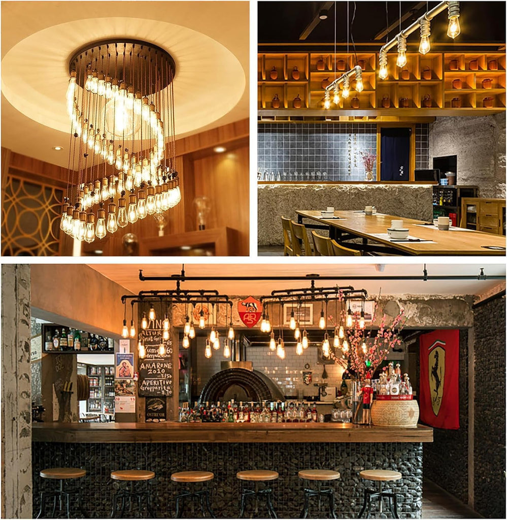 6 Pack ST64 Light Bulbs 8W Dimmable Vintage LED Edison Bulbs ST64 Antique LED Filament Bulbs 80 Watt Equivalent Warm