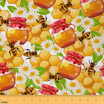 Cute Bee Upholstery Fabric Soft 5 Yard
