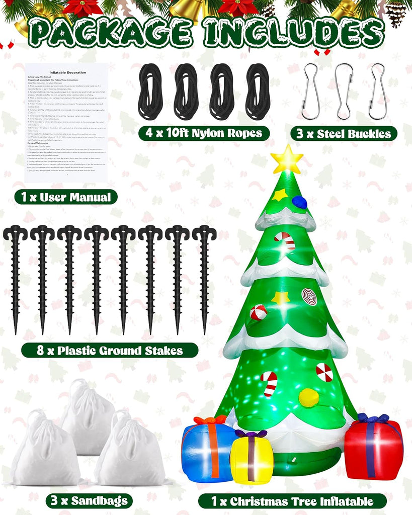 12FT Christmas Tree Inflatables, Giant Blow Up Christmas Tree Decorations