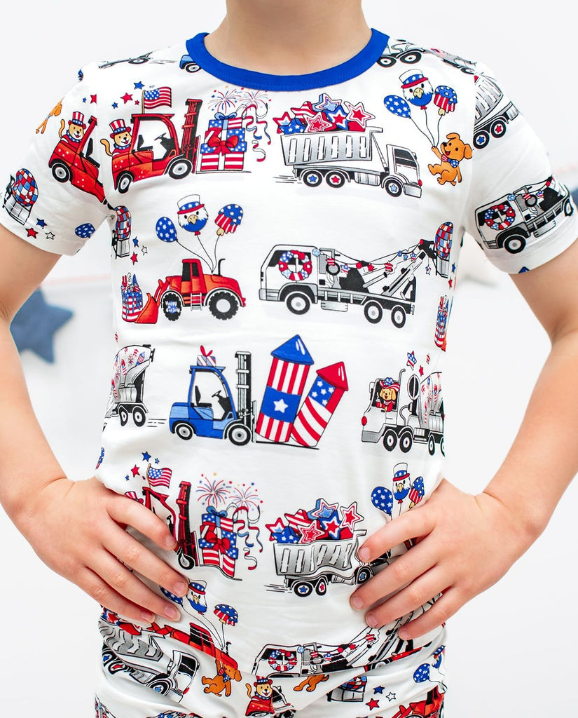 Bamboo Viscose Toddler Boys Pajamas Set, Short Sleeve Kids