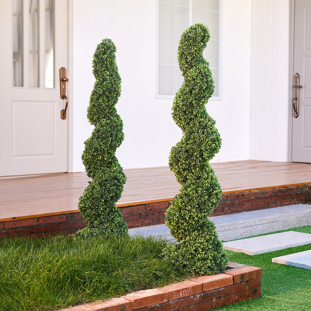 4FT Artificial Spiral Topiary Tree with Spike and UV Protection