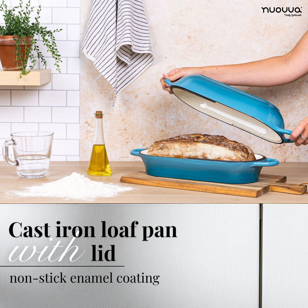 Enamelled Cast Iron Bread Loaf Pot - Dutch Oven For Sourdough Bread Baking - Oven Safe Non Stick Bread Pot