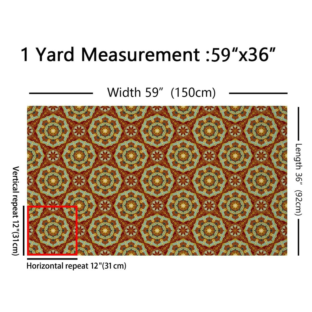 Mandala Abstract Oriental Fabric by The Yard 1 Yard Soft