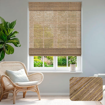 Roman Shades for Windows Light Filtering, Natural Jute Woven Roman Blinds Customized Roman Window Shades,Room