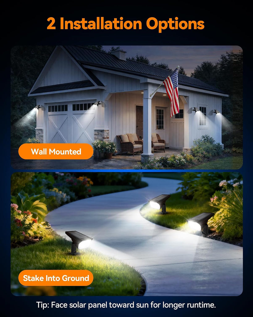Solar Lights Outdoor Waterproof IP65, 56 LED 3 Lighting Modes Solar Spot Lights Outdoor, Solar Powered Landscape