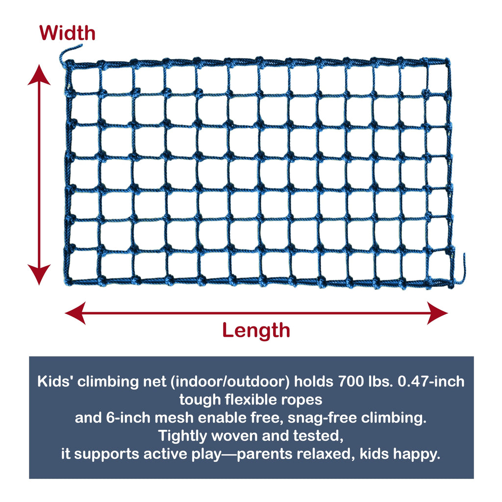 Upgraded Kids' Polyester Climbing Net, 8 Sizes, Heavy-Duty & Exquisite, Ideal for Indoor/Outdoor Playscapes