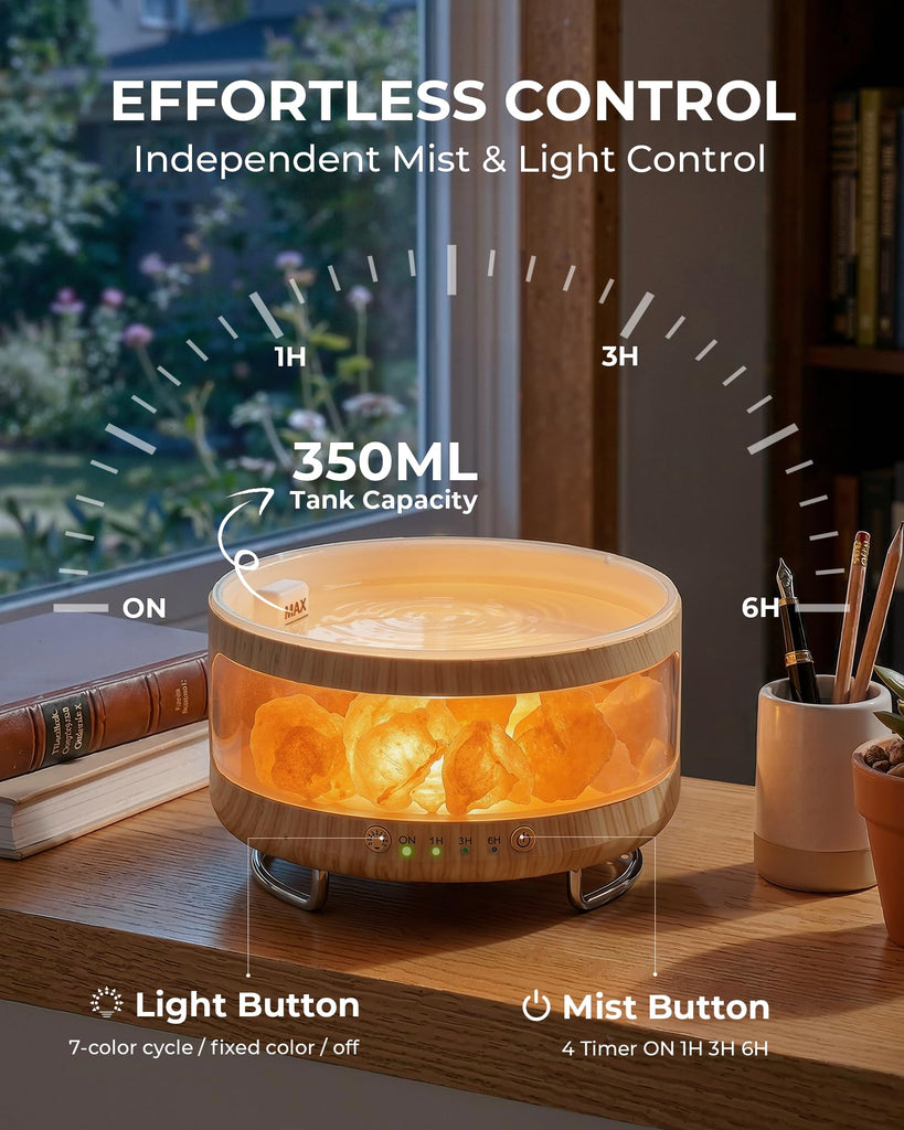 Essential Oil Diffuser with Himalayan Salt Lamp, Scent Diffusers