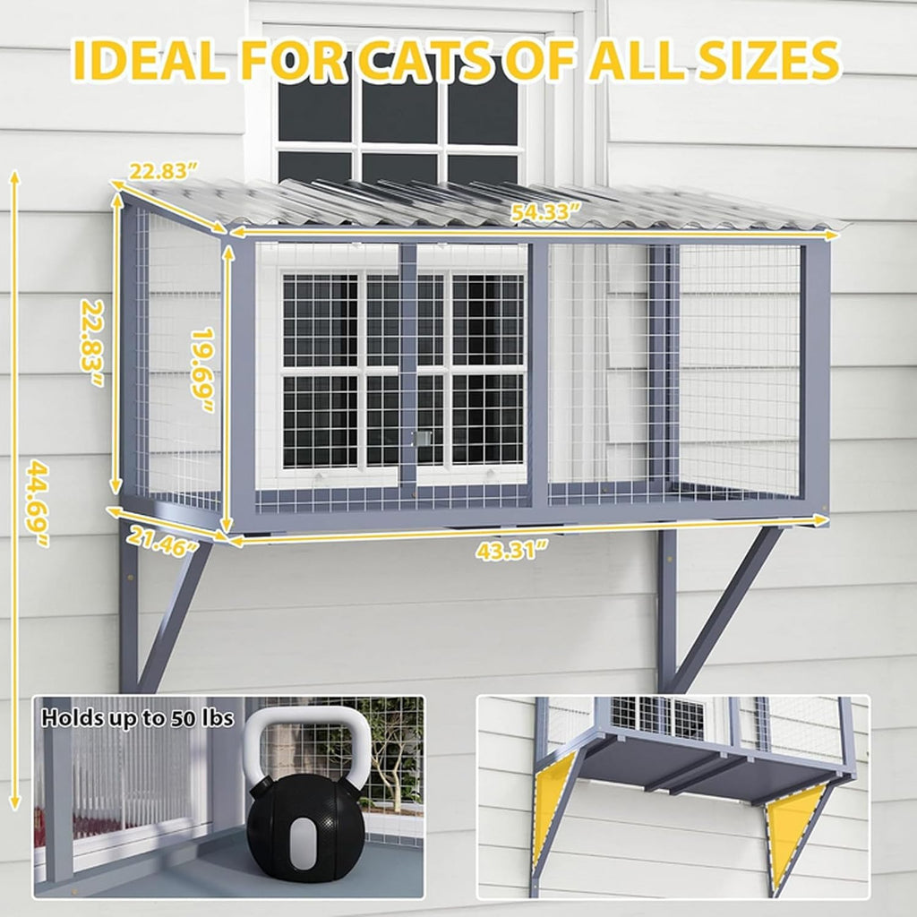 Outdoor Cat Enclosure Wall Catio Window Perch Cat Patio Furniture