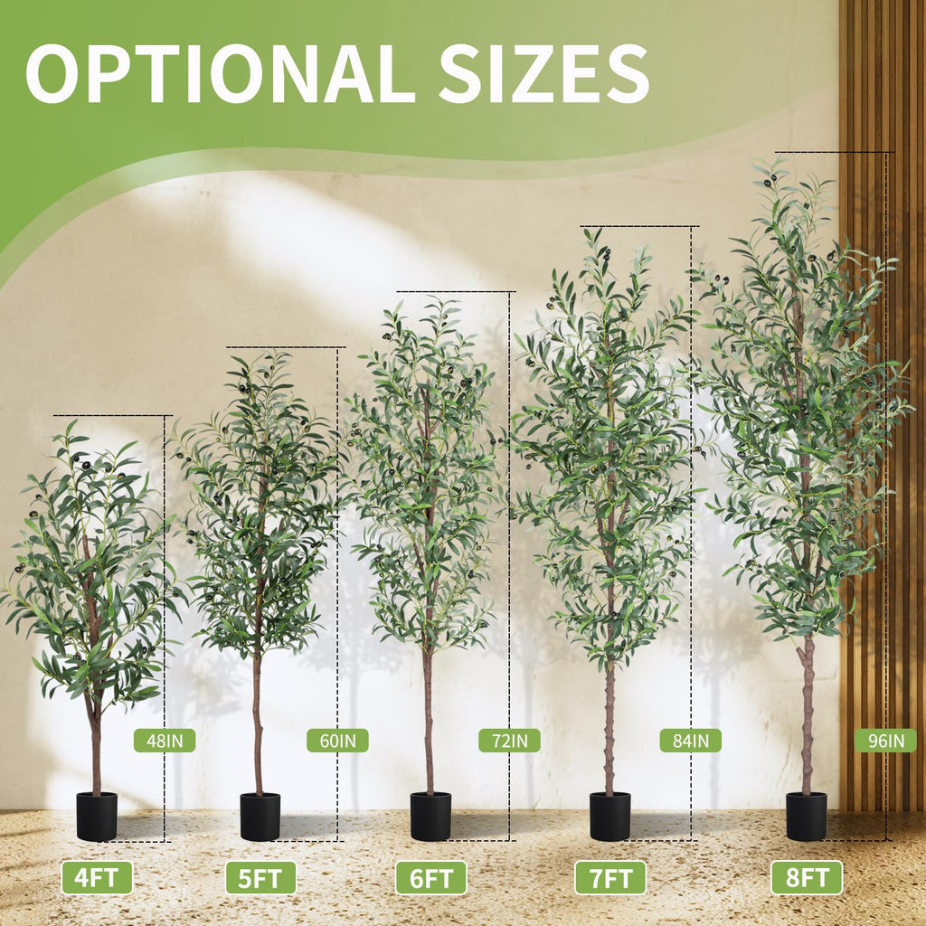 Artificial Olive Tree, 4FT Faux Olive Tree Decor