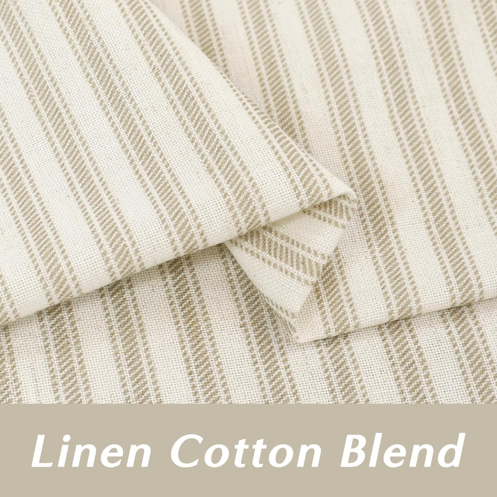 Kitchen Window Curtains Over Sink 24 Inch Length Sets,Rustic Country Pinch Pleated Linen Cafe Small Window Curtain