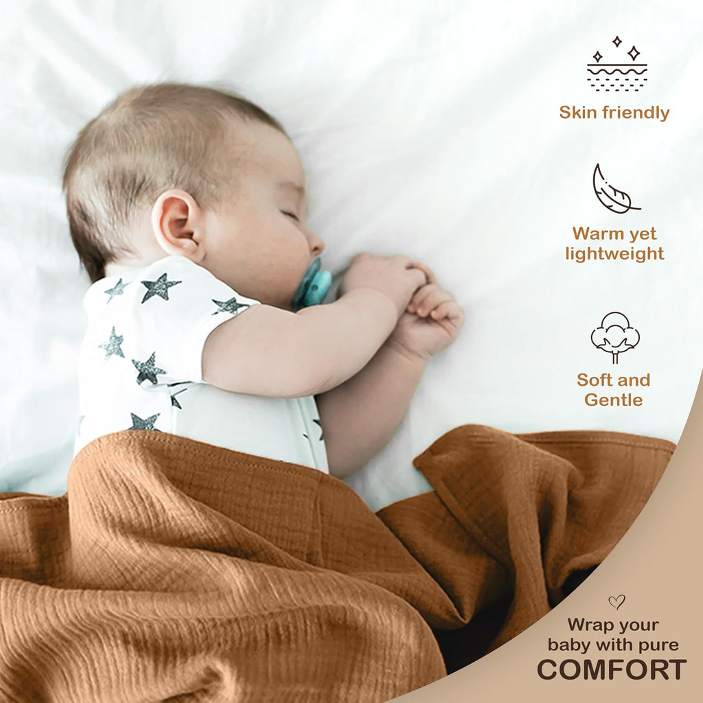 100% Organic Cotton 2 PK Baby Receiving Blankets Unisex 47x47