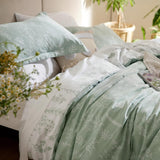 Queen Comforter Set - Sage Green Bed Set, 3 Pieces Cute Floral Bedding