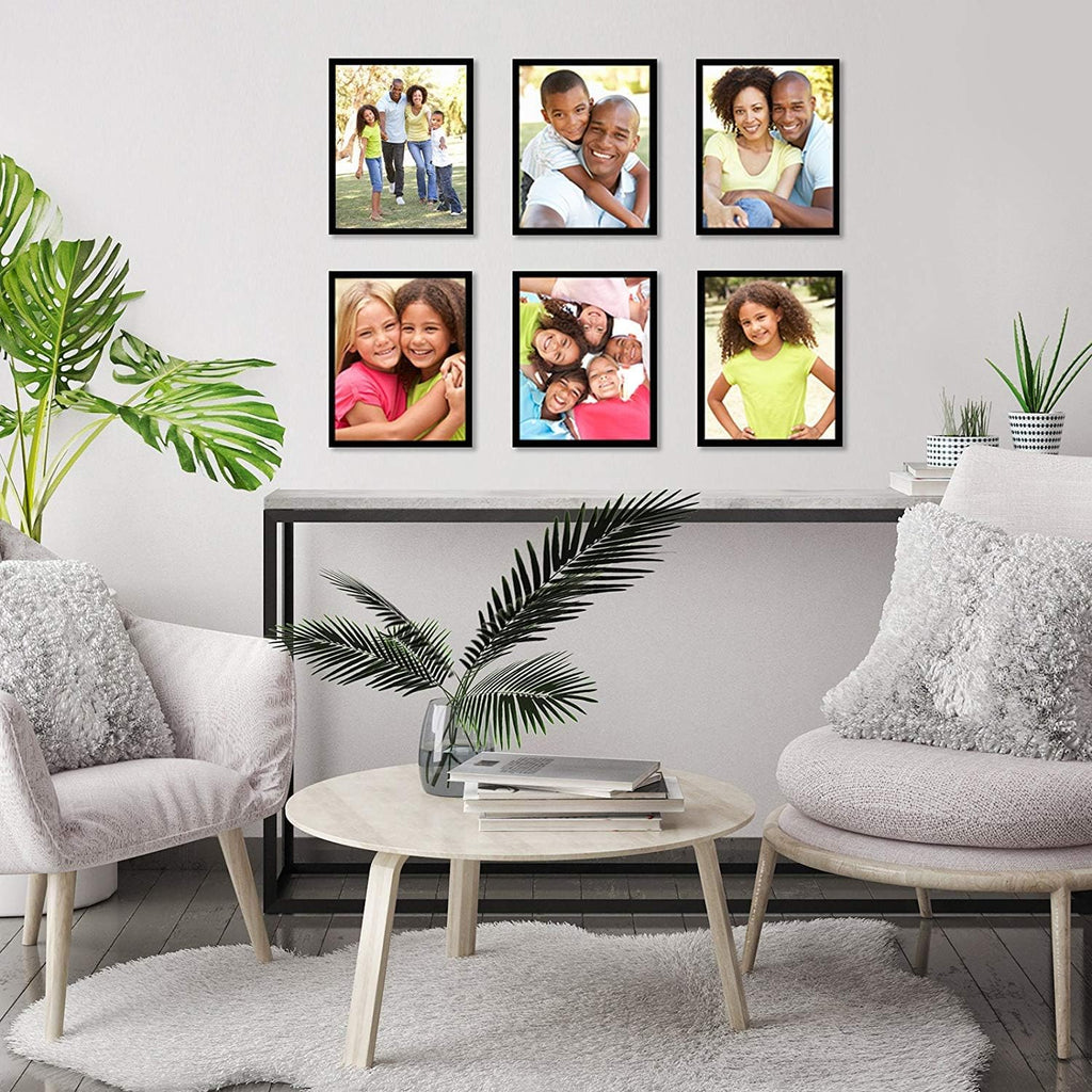 8x10 Picture Frame with Shatter-Resistant Glass - Set of 6 - Galleria Collection - Picture Frames for Tabletop and