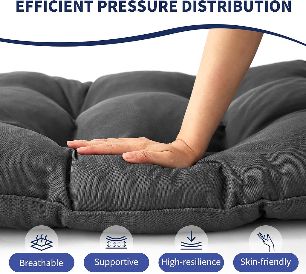 Outdoor Bench Cushion, 48x18x5 Inch, Dark Grey | Water-Resistant & Fade Resistant, Indoor/Outdoor Use, Patio Bench