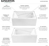VTAM5432R22D 54-Inch Anti-Skid Acrylic 3-Wall Alcove Tub with Right Hand Drain, Glossy White