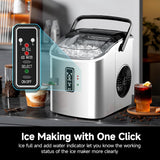 Ice Maker Countertop with Carry Handle, 9 Cubes Ready in 6 Mins, 26.5lbs/24H, Self-Cleaning, 2 Sizes of Bullet Ice
