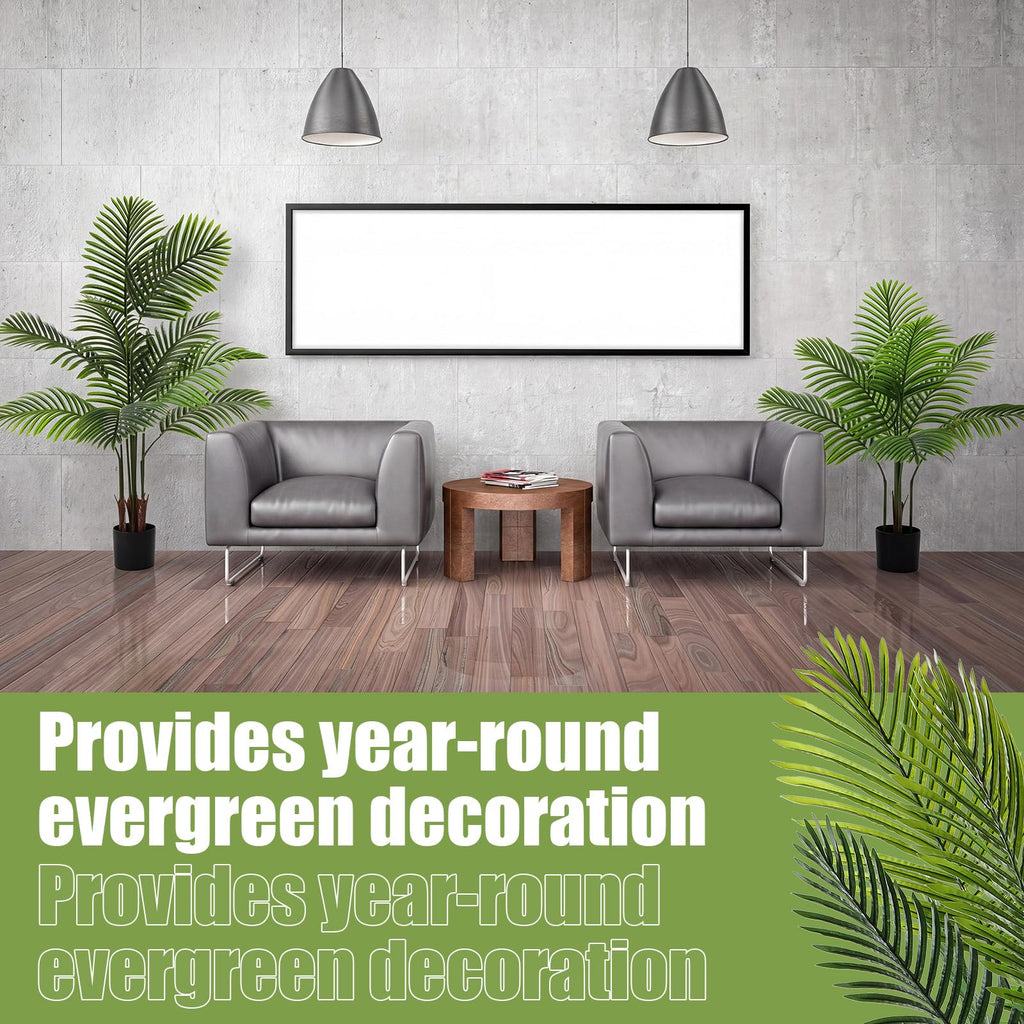 4 Pack Artificial Palm Trees 3Ft 4Ft, Fake Plants Fake Trees Artificial Areca Palm Plants for Outdoor Indoor Faux