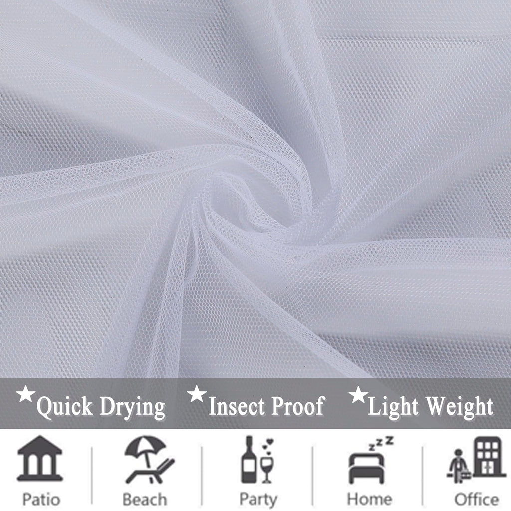 10 x 10 ft Outdoor White Tulle Backdrop Curtains Waterproof Voile Sheer Screen Breathable Mash Netting Light