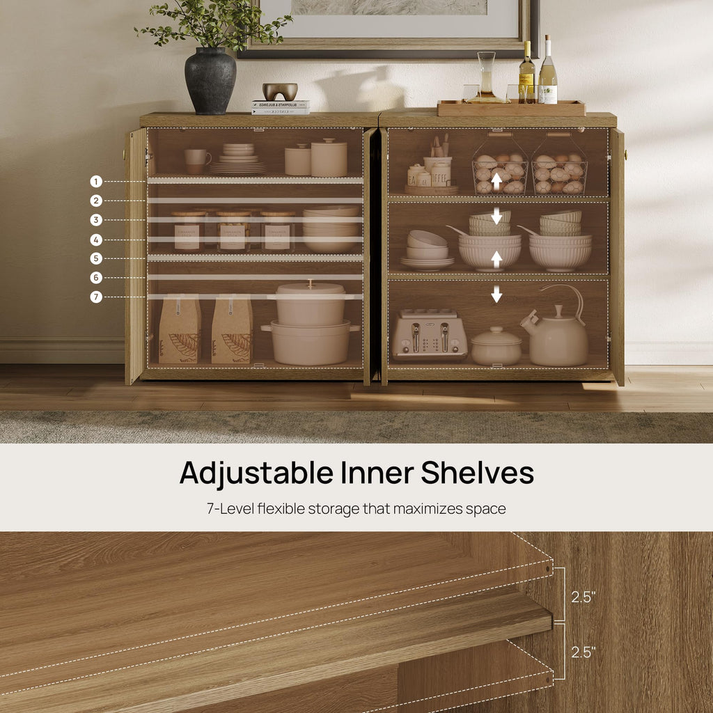 92.7"W Buffet Cabinet, Extra Long Sideboard Cabinet