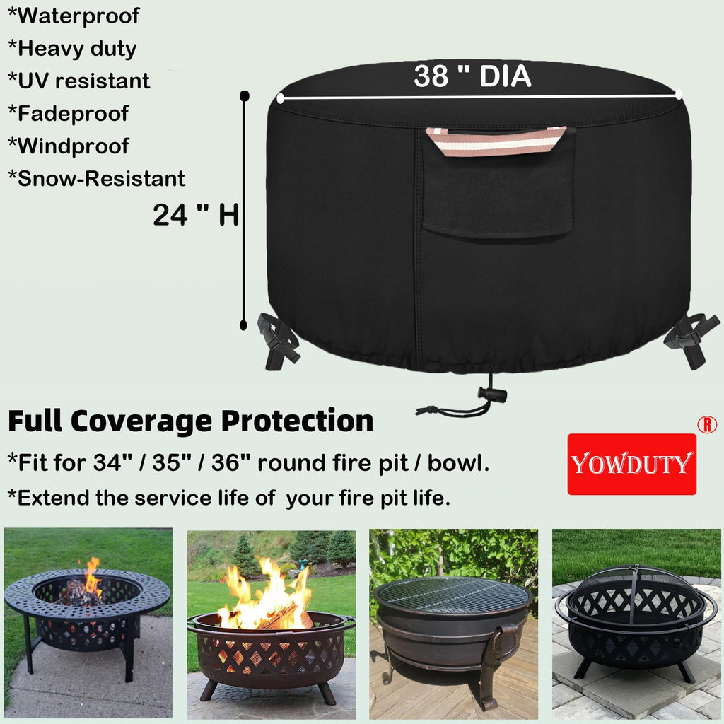 Round Propane Gas Fire Pit Cover 36 x 24 Inch