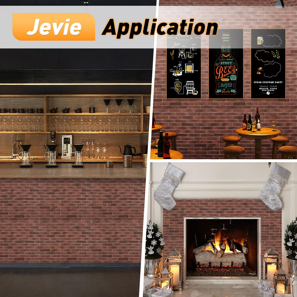 Thin Brick Veneer, 8.5" x 2.3" Faux Brick, Wall Tile, Interior and Exterior Wall, Supplied by (100pcs, RED)