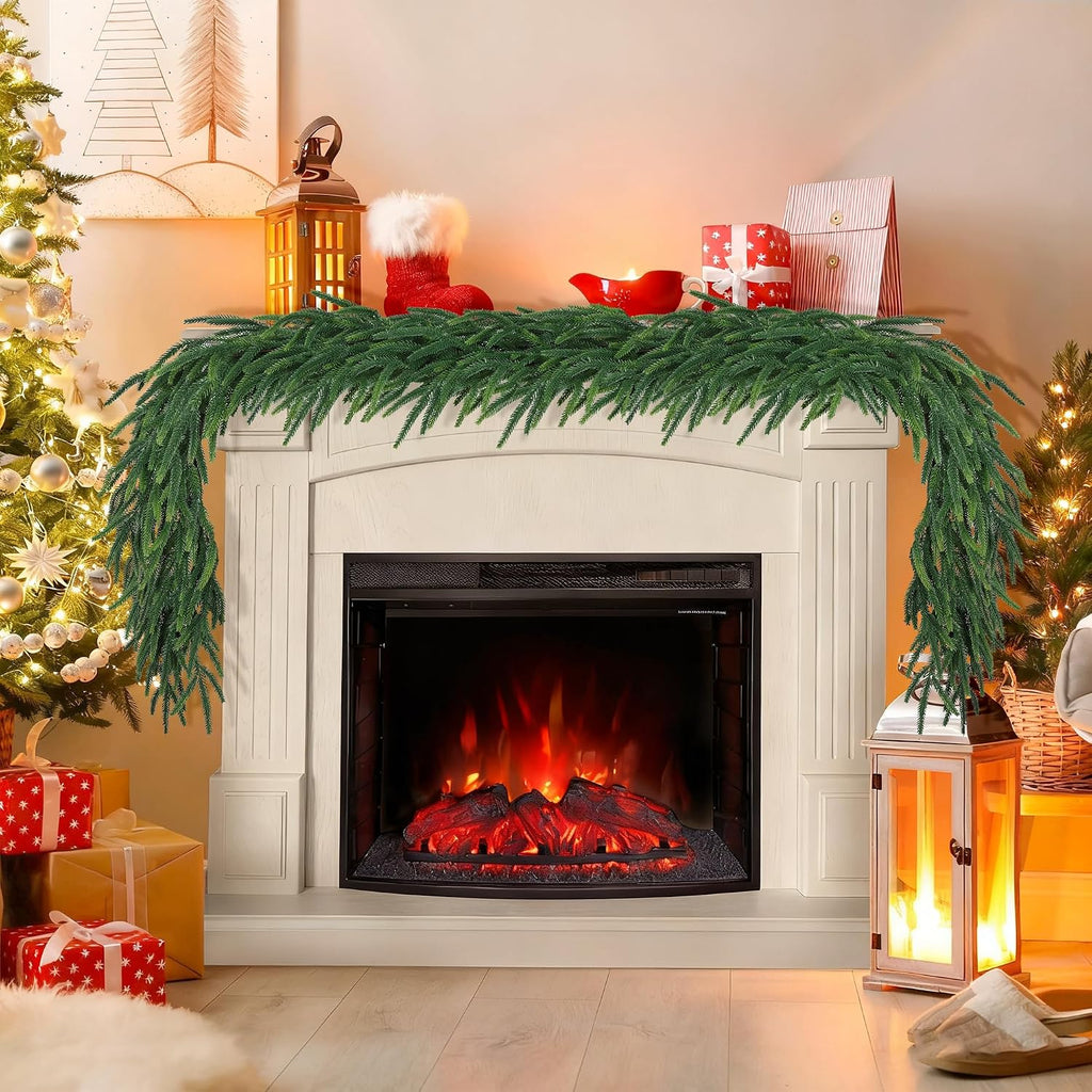 Realistic Thick and Lush Christmas Garland for Mantle Christmas Decorations Indoor 16FT Real Touch Artificial Pine