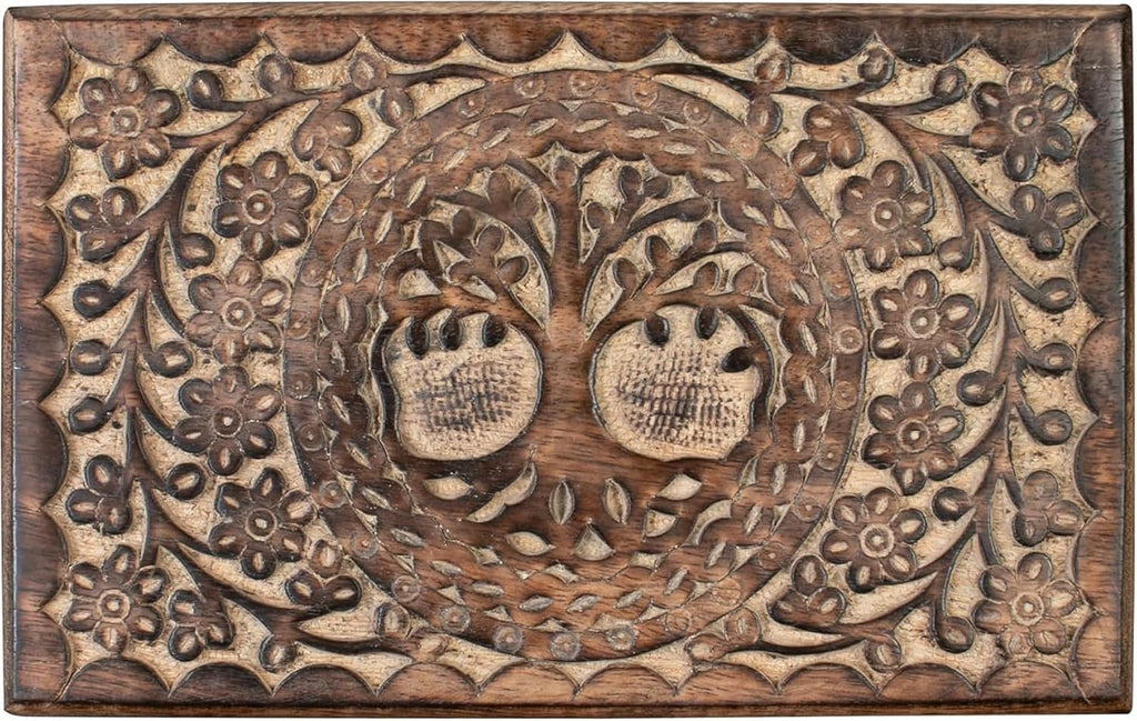 Wooden Jewelery Box Decorative Box with Life of Tree Carving - Antique Design for Sister Birthday Gifts, Jewelry