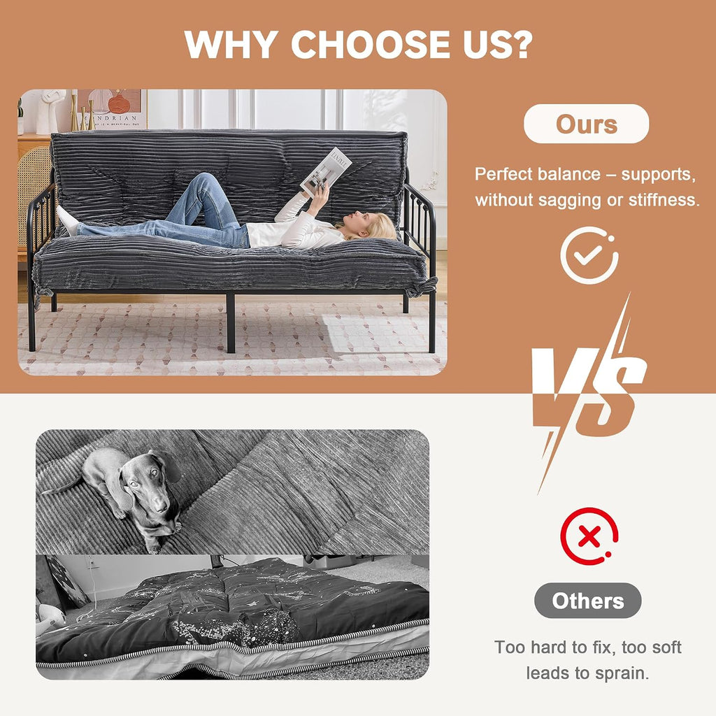 Futon Mattress 8", Foldable Floor Mattress (Frame Not Included)