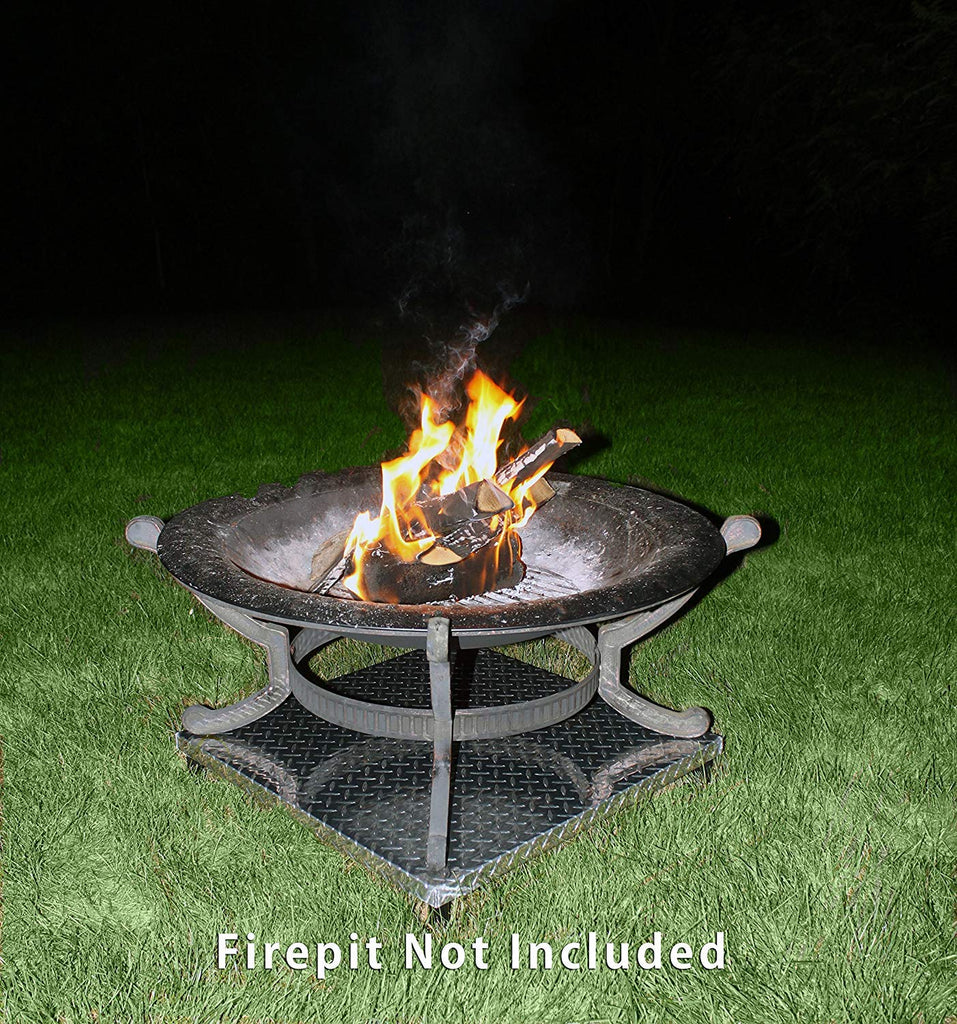 Deck Defender & Grass Guard - Fire Pit Base & Heat Shield - Polished Metal Fireproof Pad for Under Fire Pit - Heat