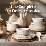 Plates And Bowls Sets, 16 Pieces Dinnerware Sets, Dish Set For 4, Ceramic Kitchen Bowl And Plate Set