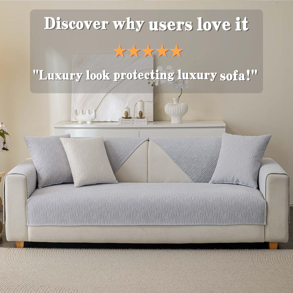 Soft Waterproof Chenille Cover Washable, Non Slip Sectional Sofa Covers for 3 Cushion Couch Sofa L Sharped Sofa