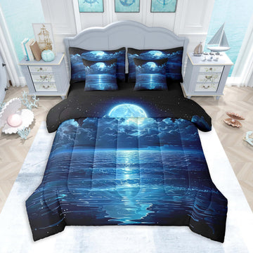 Moonlight Beach Comforter Set with Sheets 7 Piece