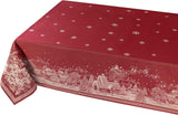 Engineered Jacquard Heavyweight Fabric Table Cloth, Holiday, Winter, and Christmas Tablecloth (Chris